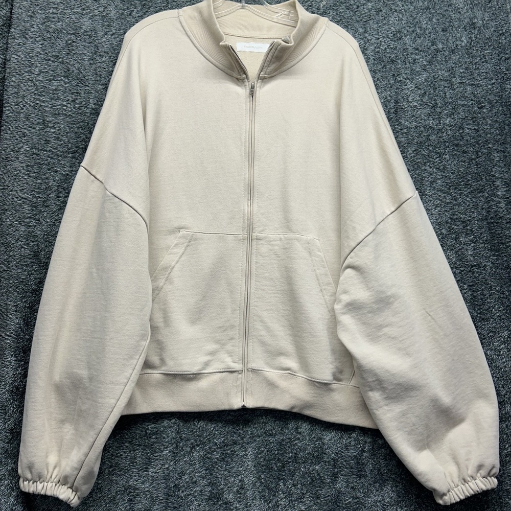 Standard/Cloth Mens Size XL Beige Long Sleeve Full Zip Jacket